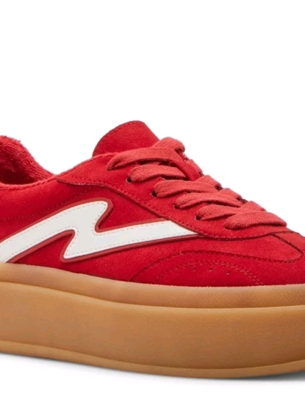 Madden Girl Red Platform Sneakers with White Accent